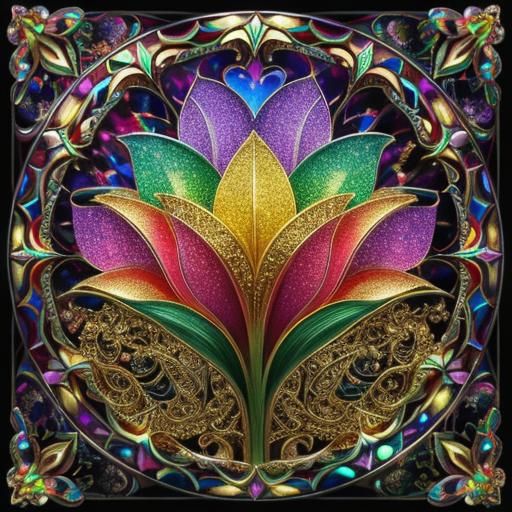 Intricate Glass Tulip with Deep Colors