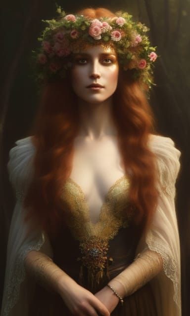Lady Ophelia Portrait with Luminous Skin