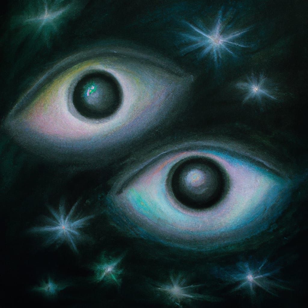 Cosmic Horror Eyes in Chinese Art Style