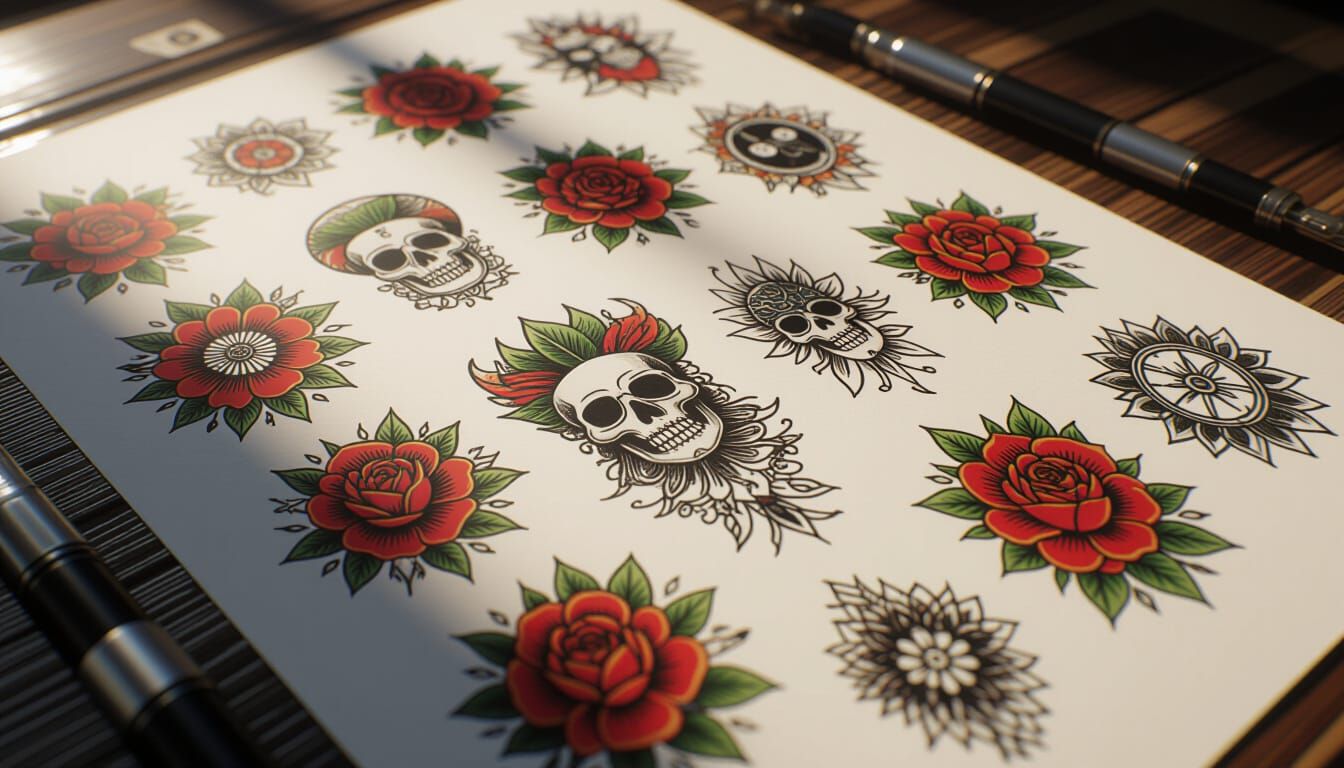 Tattoo Style Sheet in Hyperrealistic 3D
