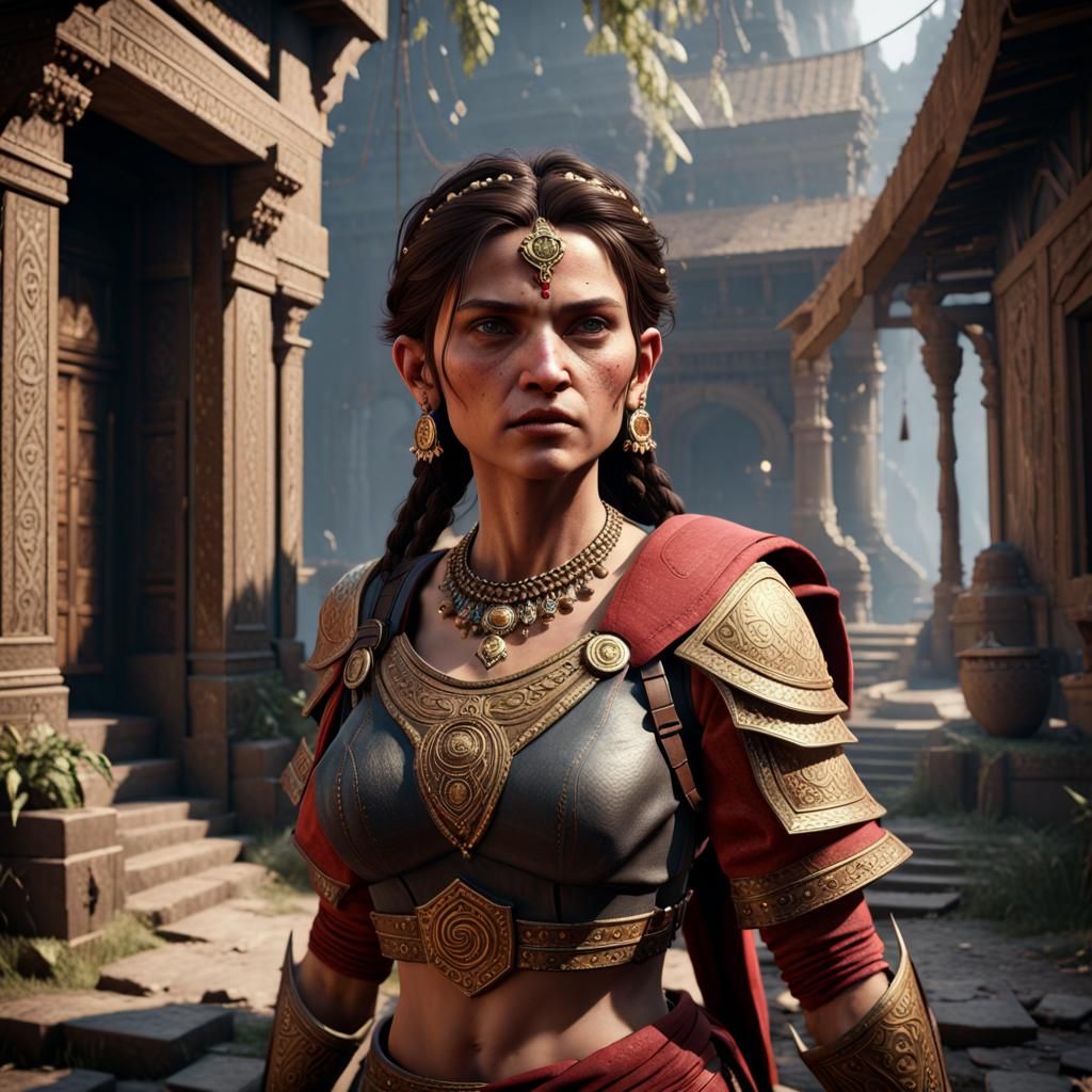 Epic 3D Female Figure with Dynamic Lighting