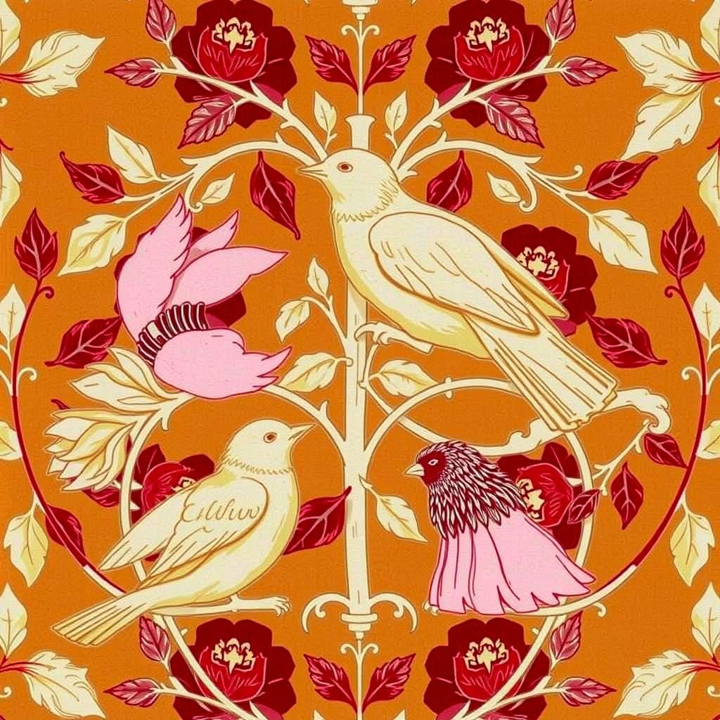 Abstract Composition in Shades of Red