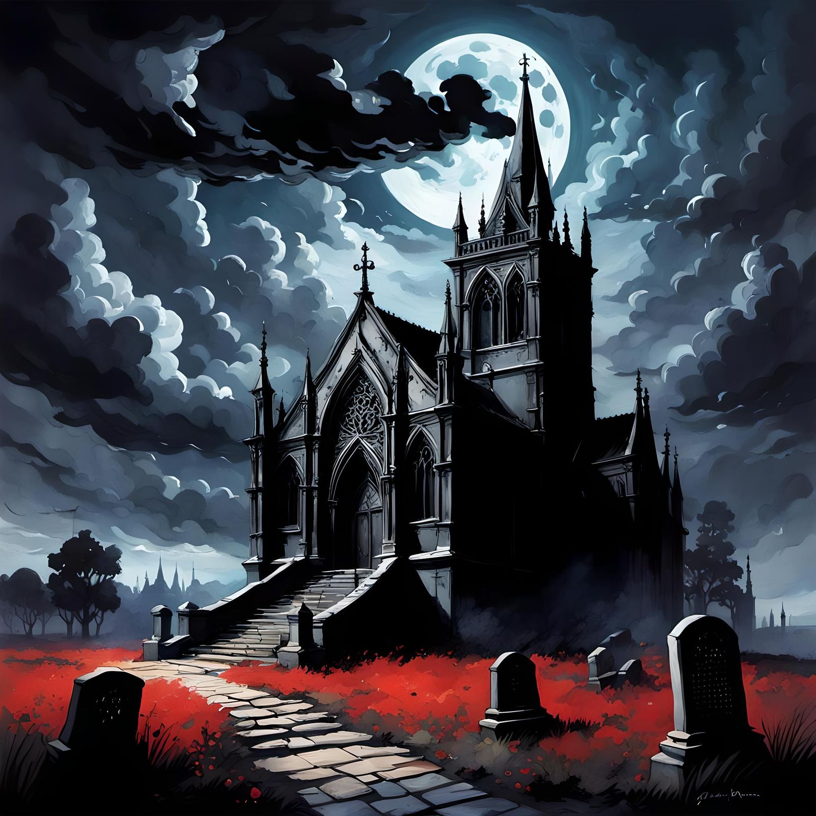 Gothic Grave at Twilight in Unreal Engine