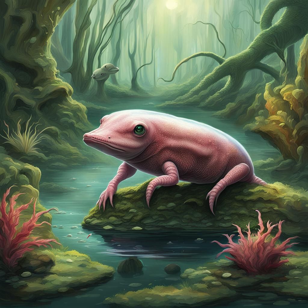 Exoplanet Lifeforms: Axolotl-Dolphin Alien Concept Art