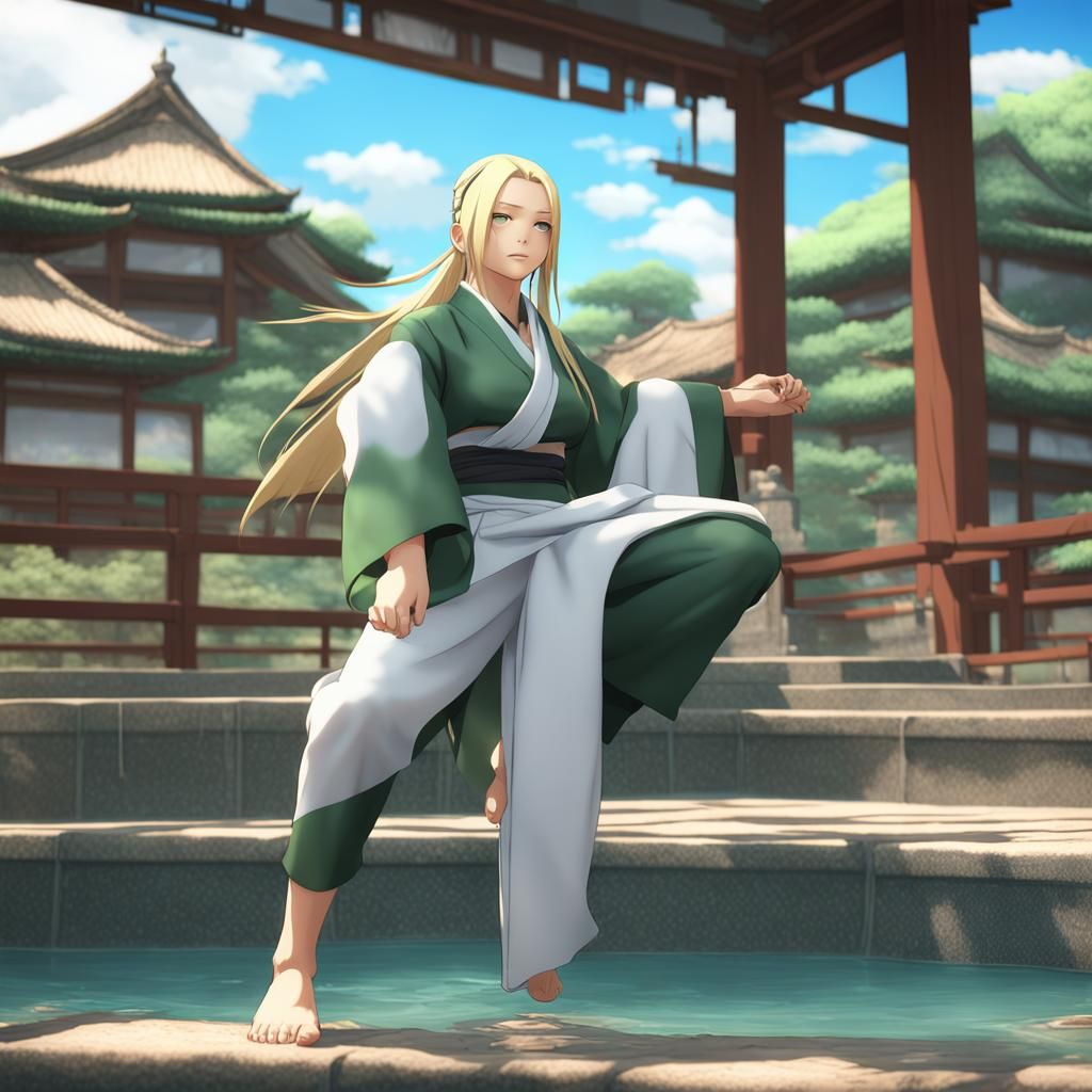 Anime Style 3D Tsunade Inspired by WLOP