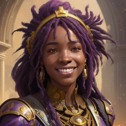 African American Woman's Beautiful Smile: Dark Fantasy Conce...