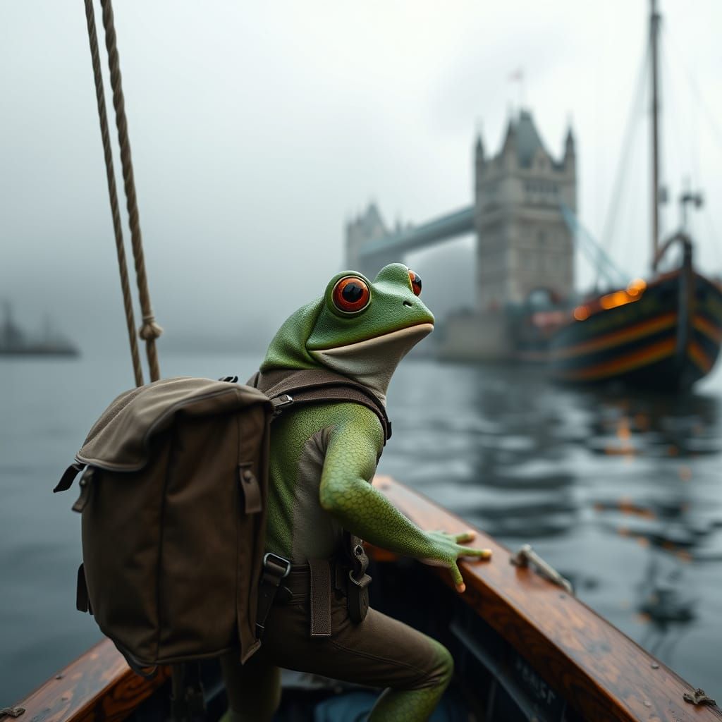 Frog Explorer Arrives in Foggy 1800s England
