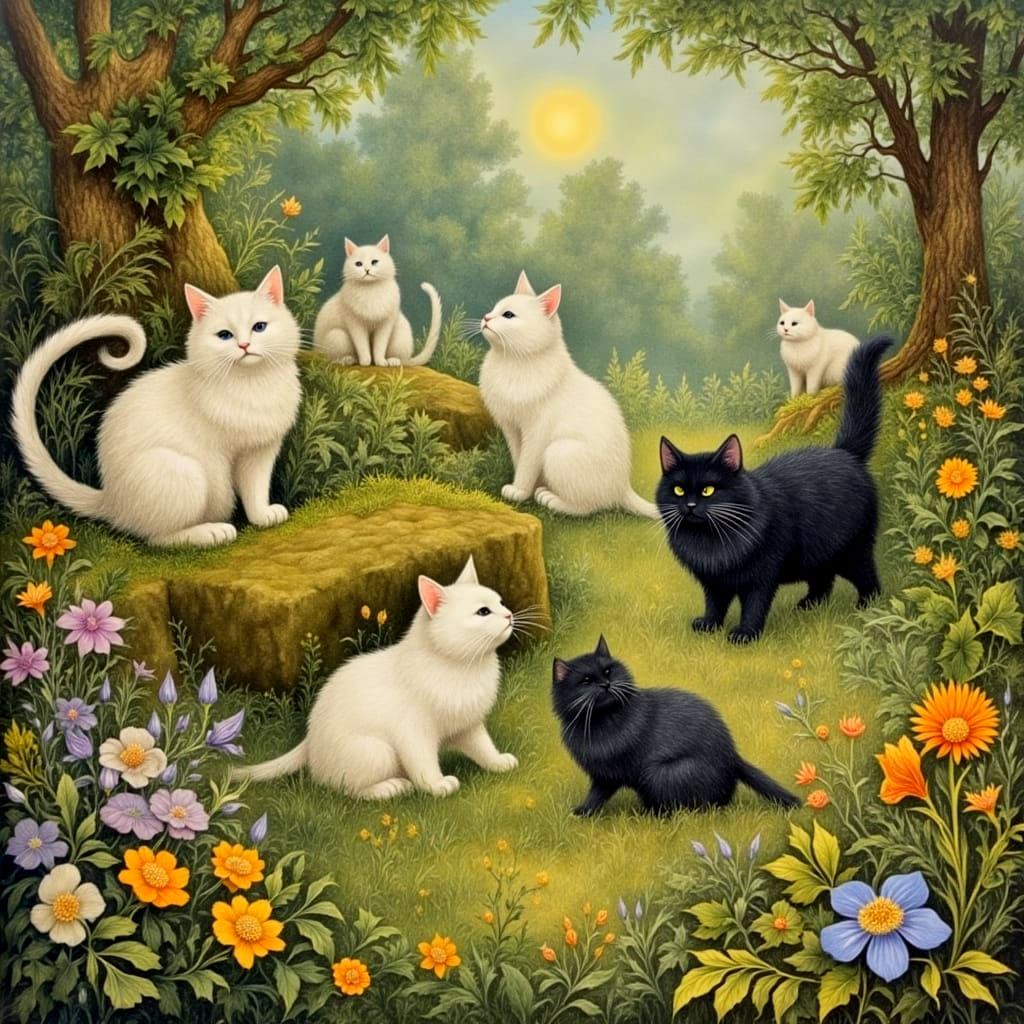 Cats Frolic in a Surreal Wonderland