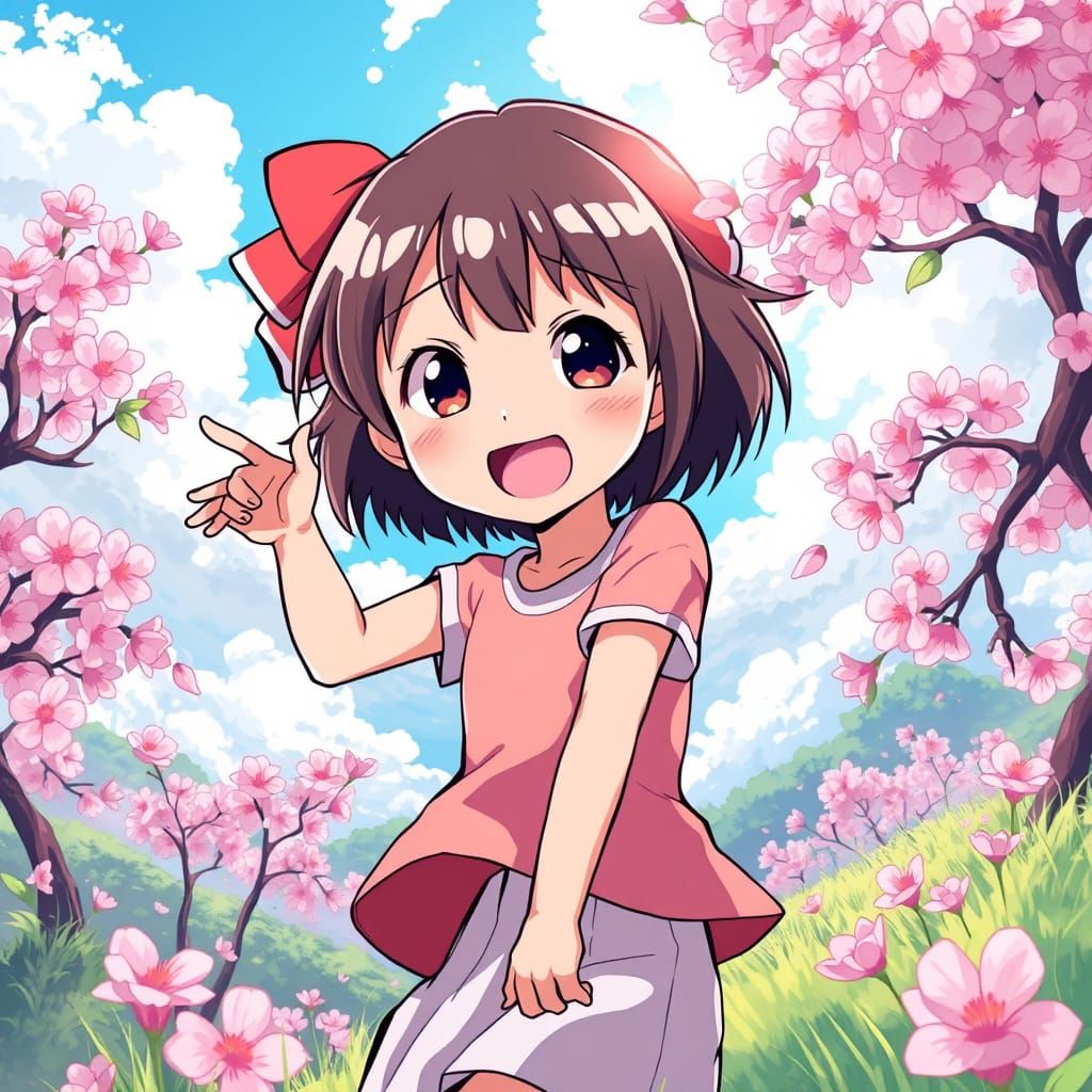 Surreal Anime-Inspired Girl Invites You to Play in a Whimsic...