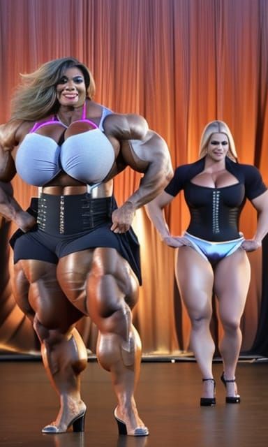 Voluptuous Female Bodybuilder Posing for Camera