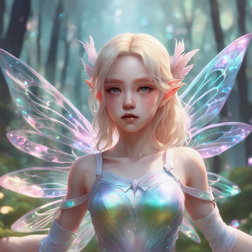 Surreal Fairy in a Whimsical Candy Forest