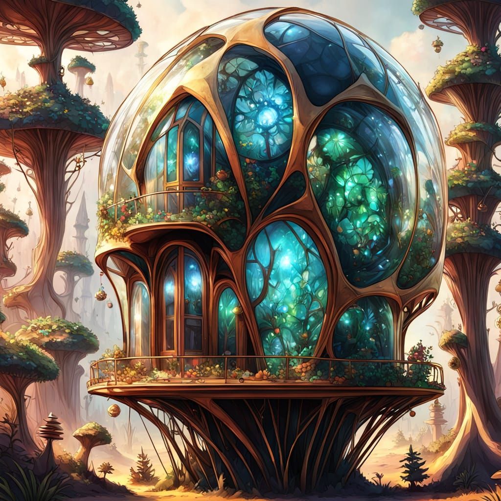 Steampunk Crystal Desert Treehouse Palace