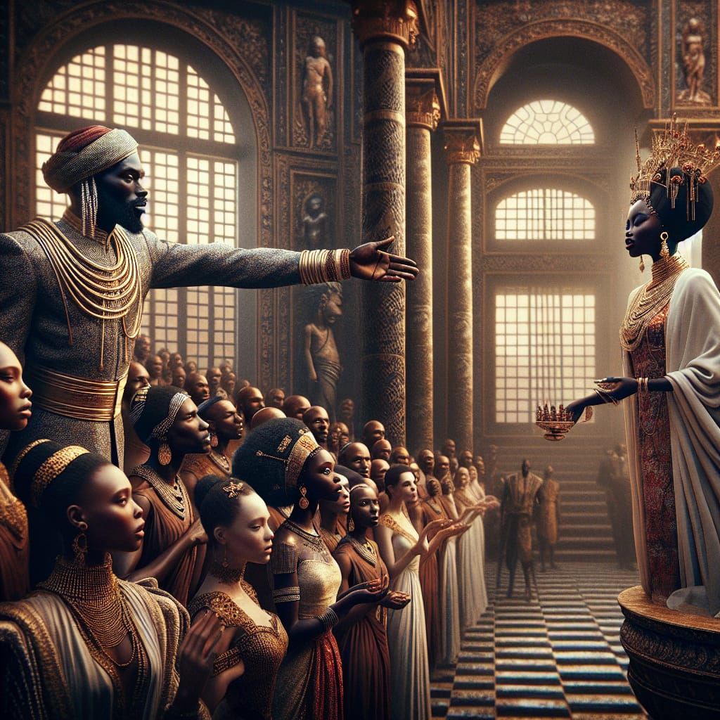 African King and Queen in Royal Palace