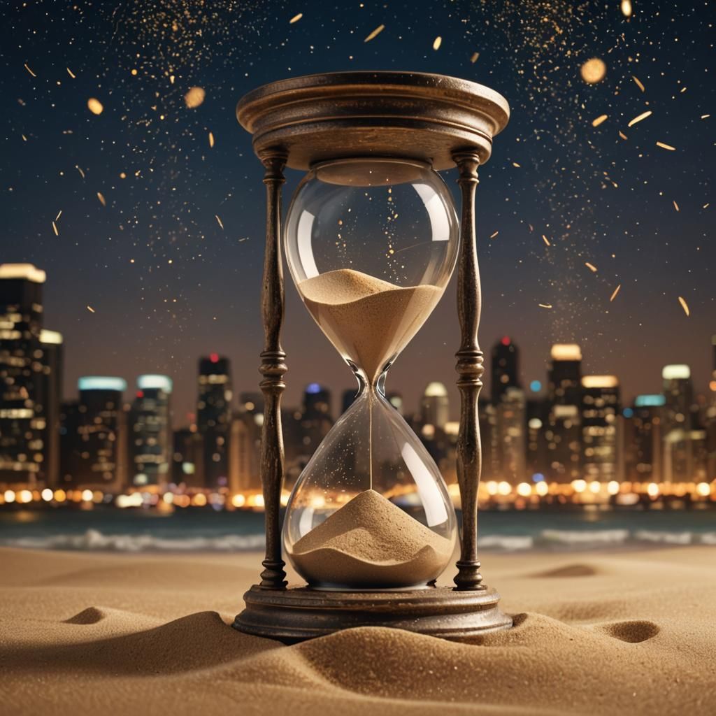 Hourglass Graphic Illustration of Flowing Time