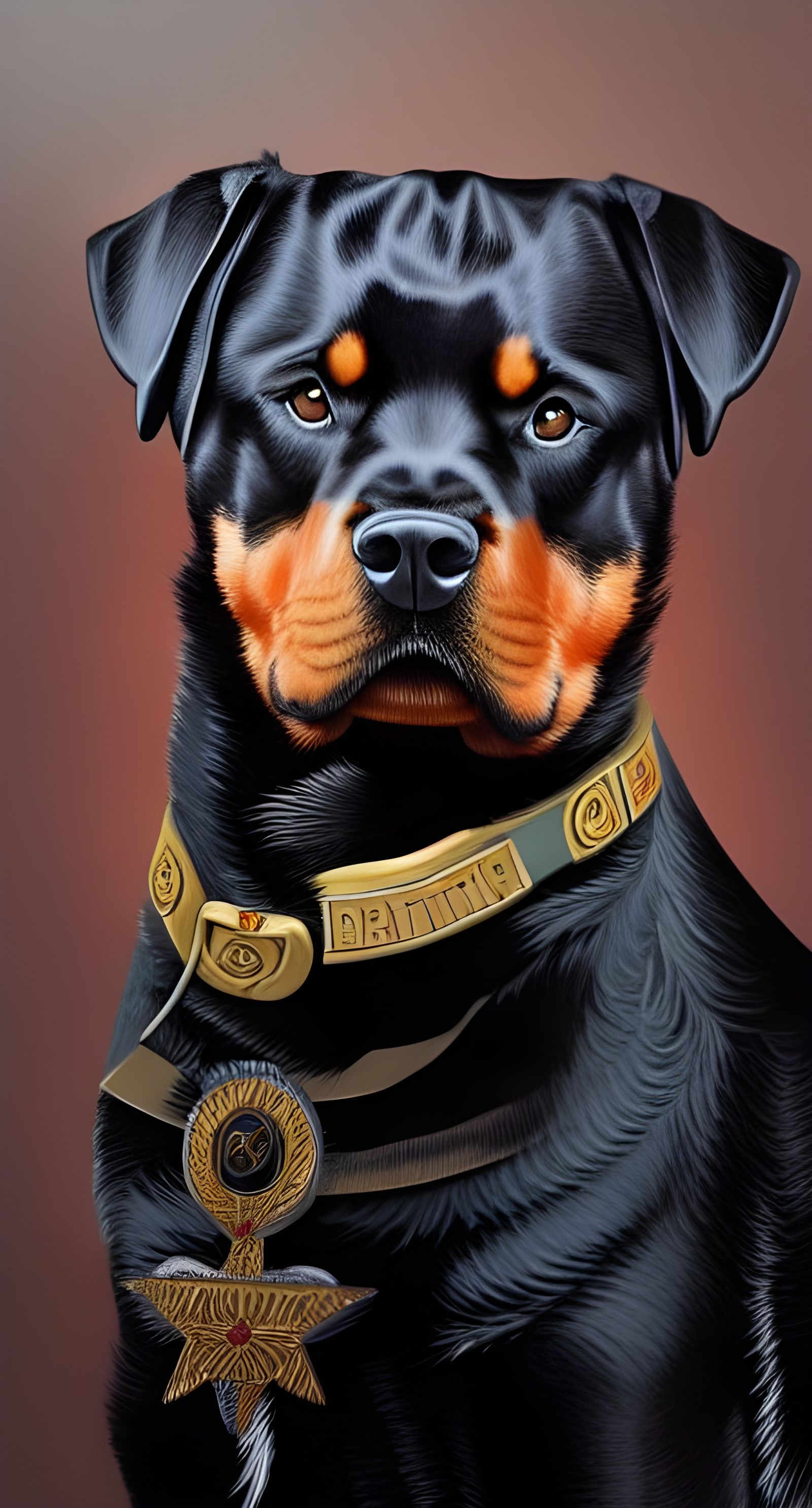 Proud Rottweiler General in Academic Style