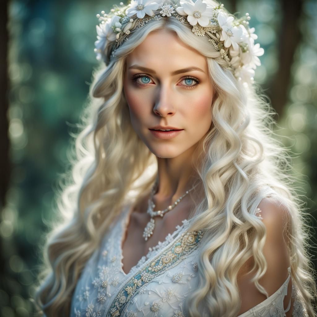 Hyperrealistic Portrait of a Beautiful Elf Woman