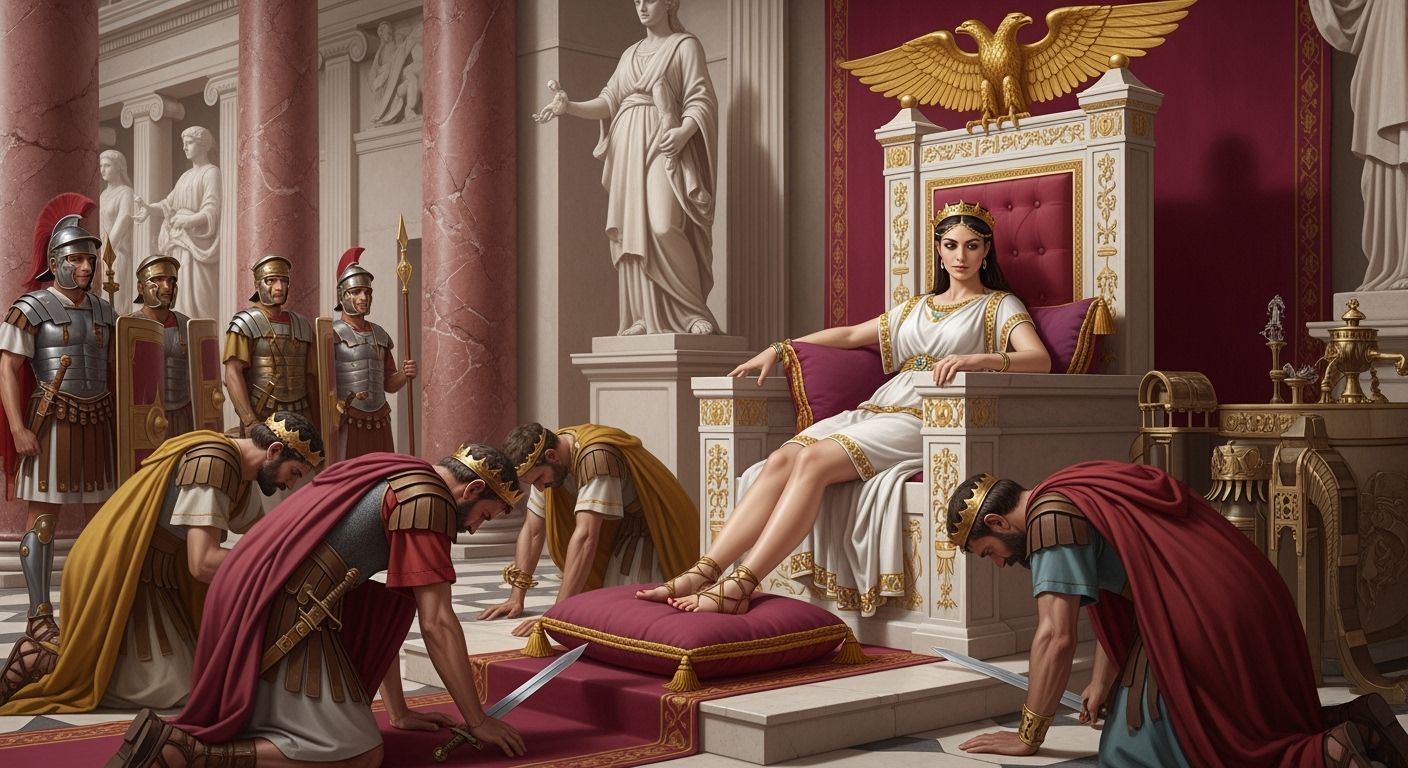 Empress Messalina on her Throne with Defeated Kings