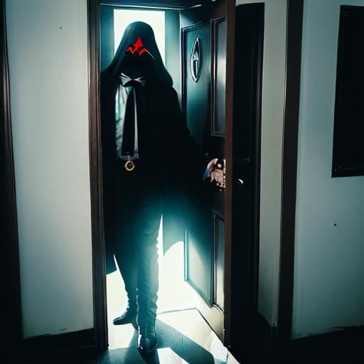 A booming voice echoed from somewhere above. "Let him in."
The doors of the waiting room swung open, revealing a blindi...