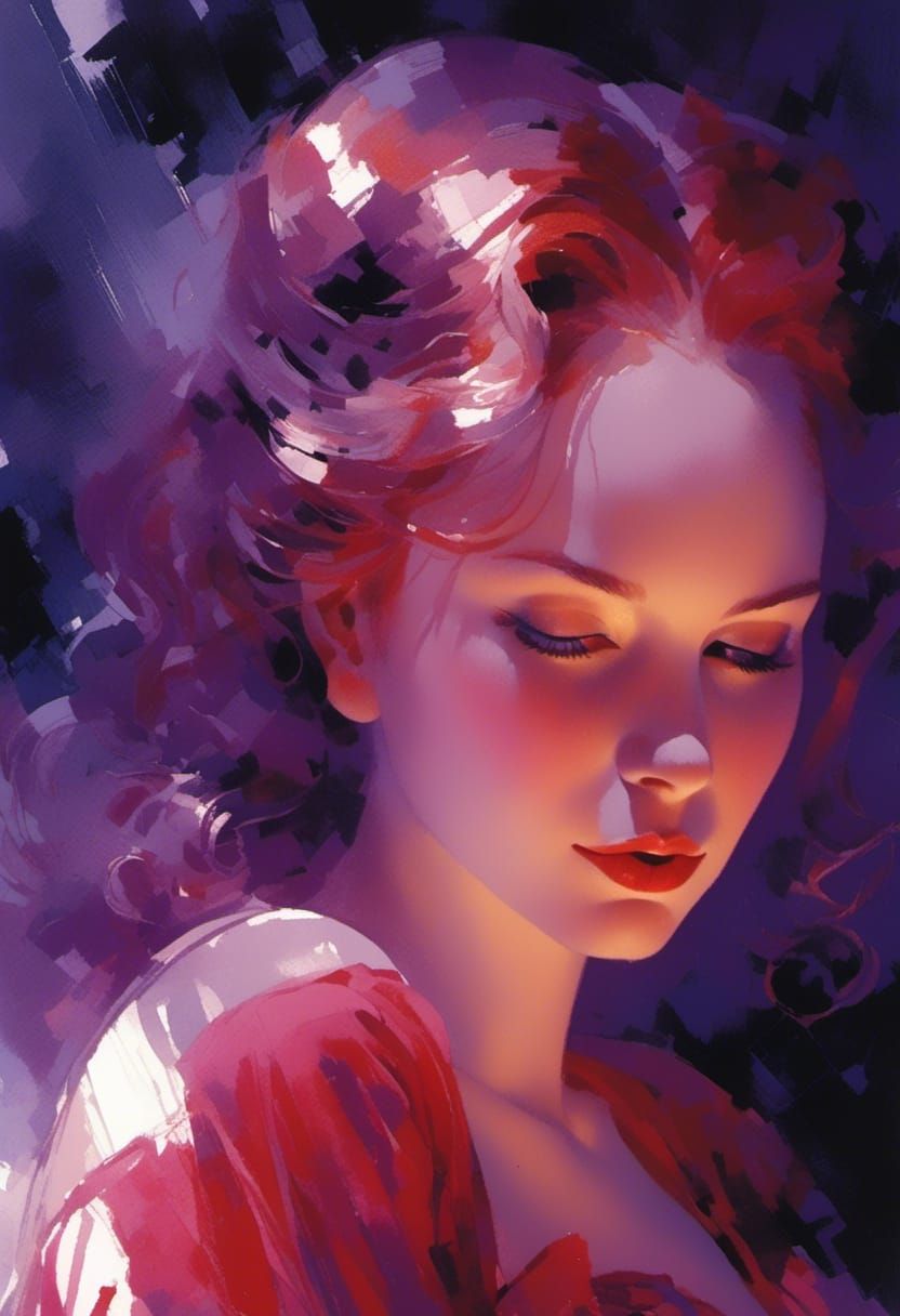 Jessica Rabbit in Dreamlike Luminous Painting