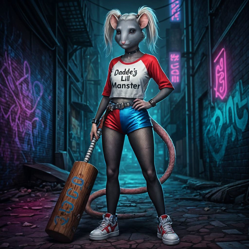 Urban Rat Goddess in Rebellion Attire