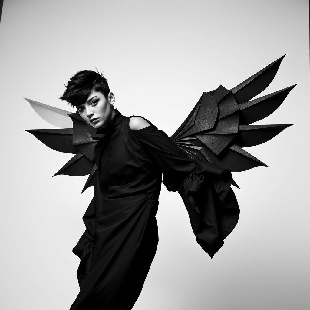 Geometric Fashion: Avant-Garde Model in Dada Style