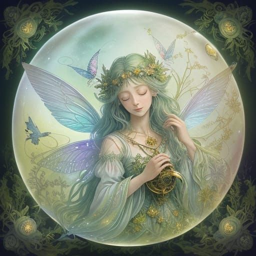 Whimsical Fairy in Ethereal Watercolor Style
