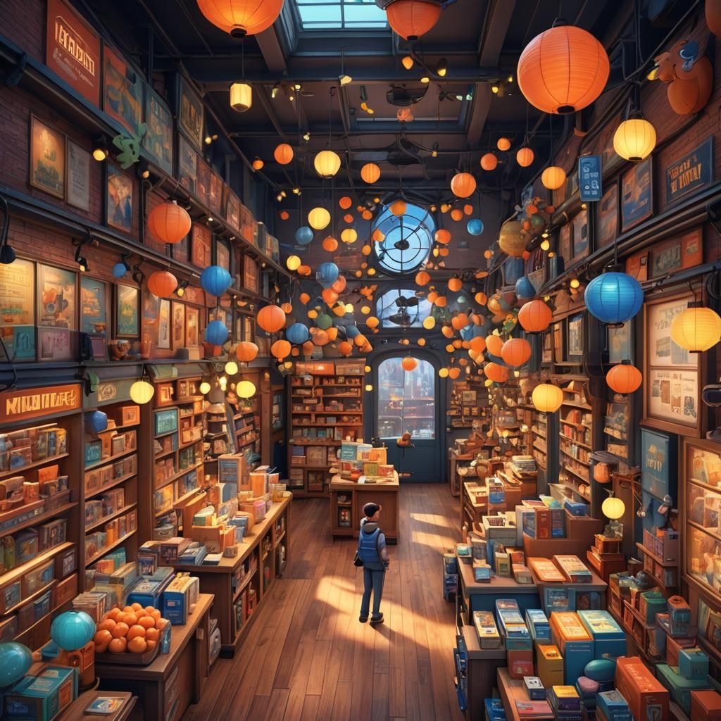Nemo in New York Stationery Shop: Pixar-Style Art