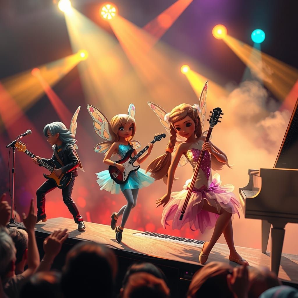 Whimsical Fairy Band Performing Live Concert