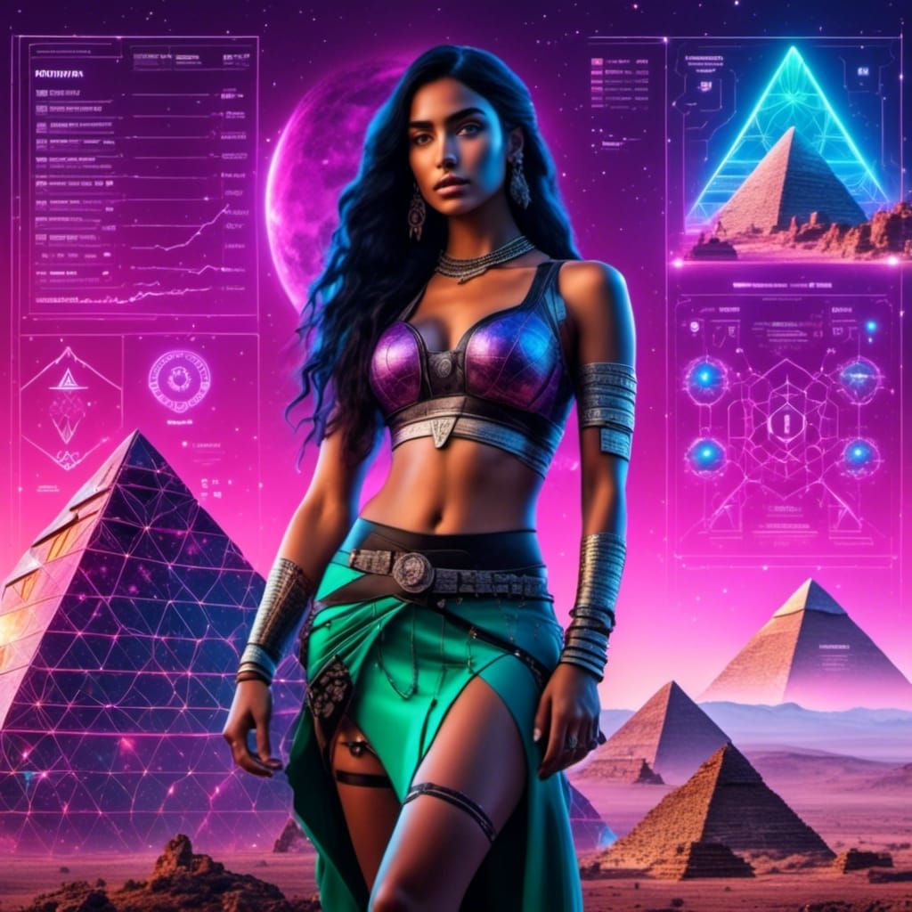 Israeli Girl with Pyramids and War Plans