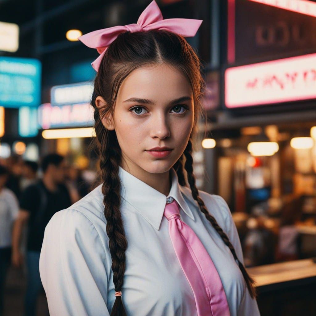 Cyberpunk Goddess in Pink Tartan Finery