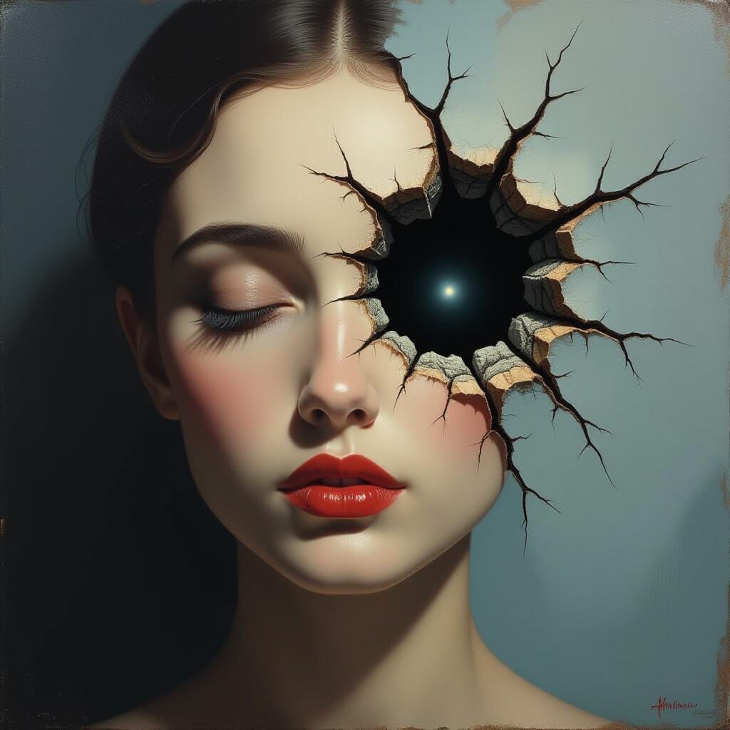Ethereal Portrait of a Soul Void in Chiaroscuro Style