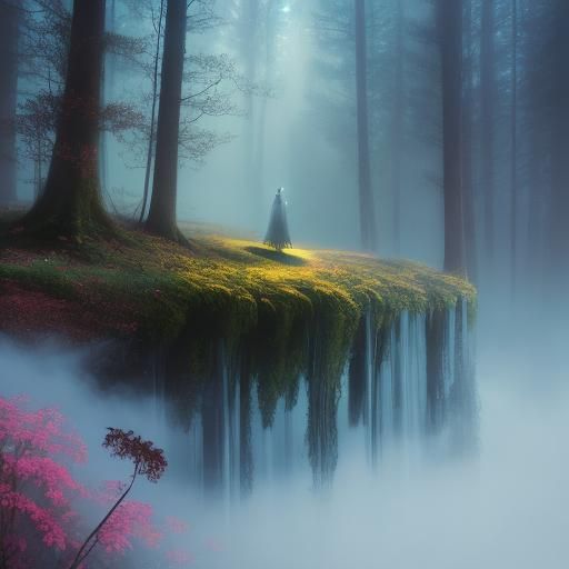 Enchanting Forest Spirit in Ethereal Gouache Painting