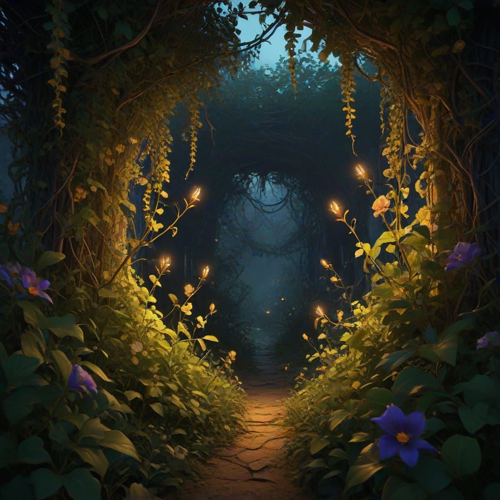 Fantasy iPhone on Vines with Nightshade Blooms