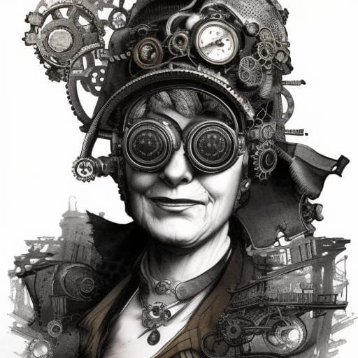 Steampunk Woman Portrait in Victorian Setting