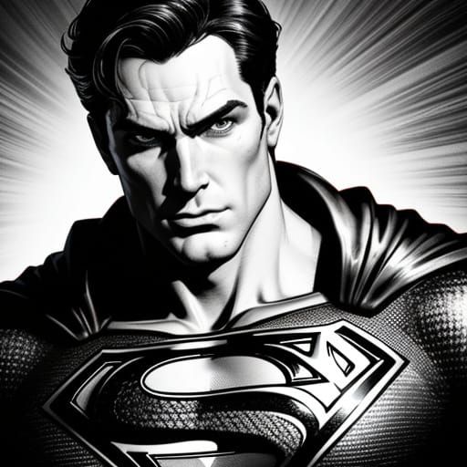 Superman Portrait in Comic Book Style