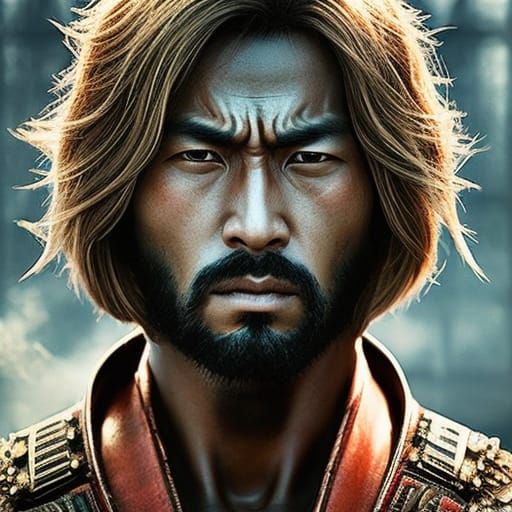 Detailed Samurai Portrait in Hyperrealistic Style