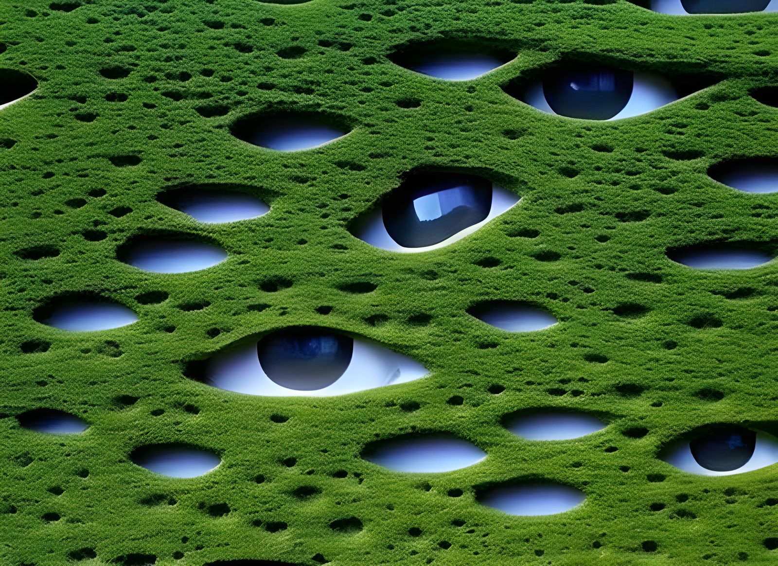 Surreal Faces with Eyes Hidden in Nature