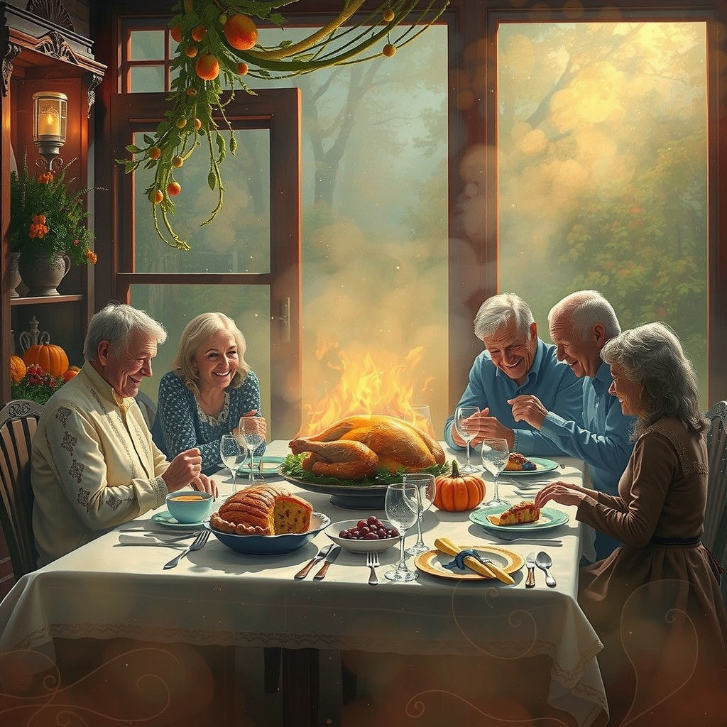 Festive Thanksgiving Dinner in Nostalgic Style