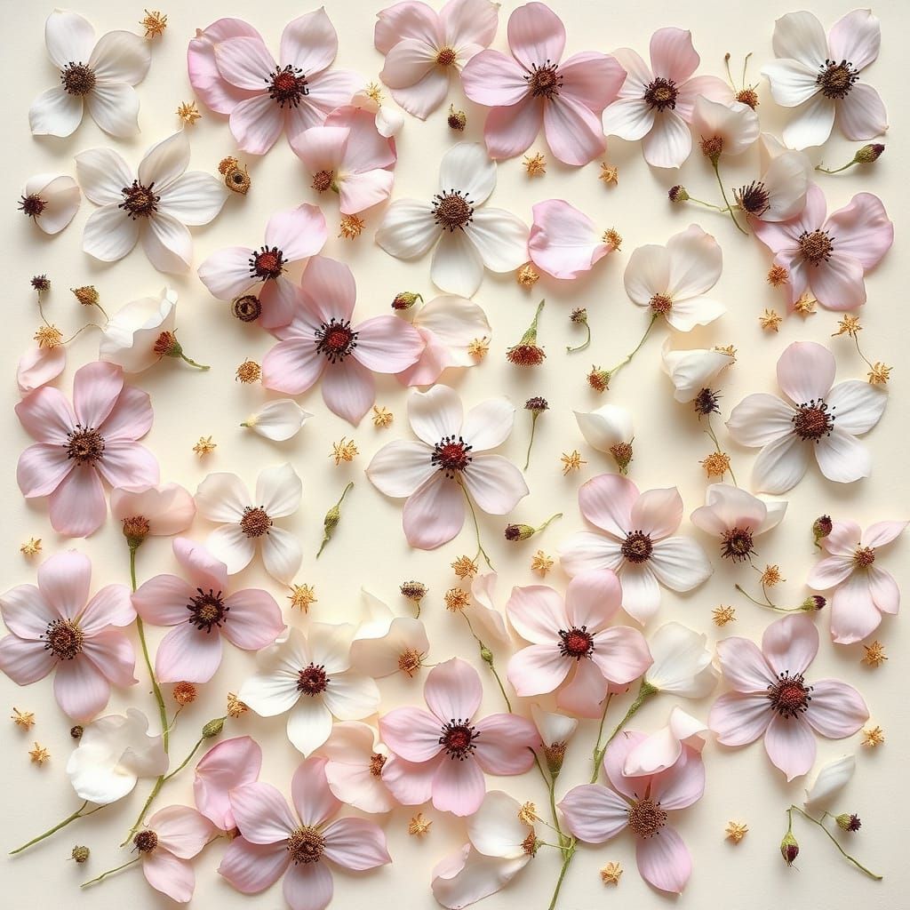 Ethereal Floral Pattern in Soft Pastel Hues
