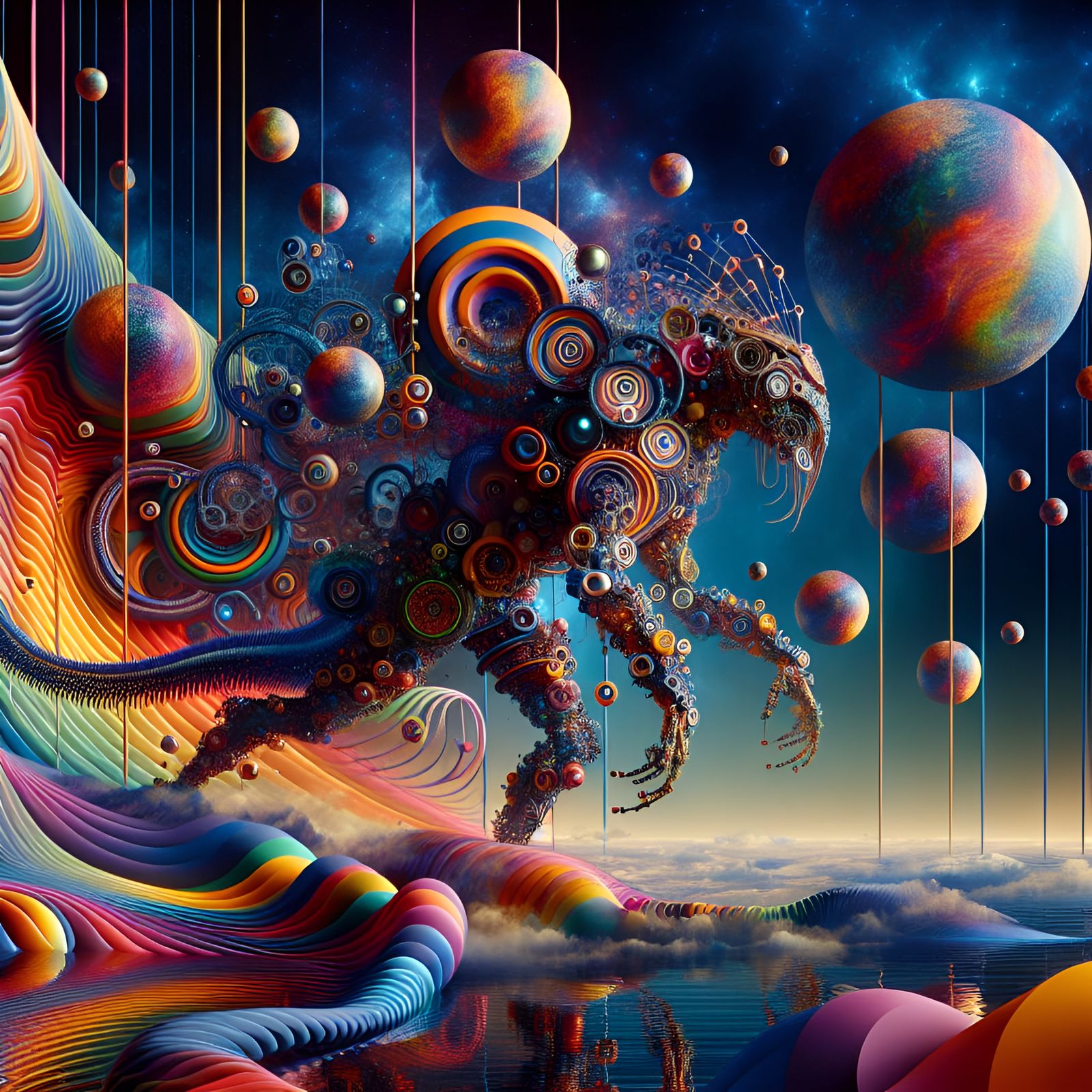 Surreal Fourth Dimensional Creature in Vibrant Colors