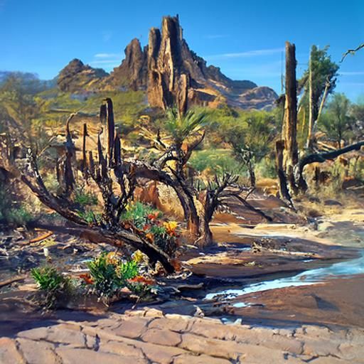 Arizona Landscape in Oil Painting Style