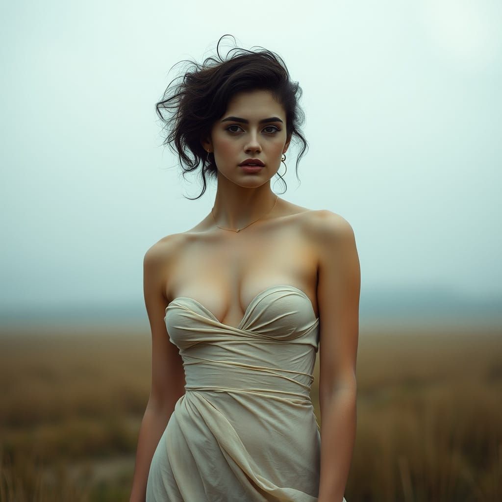 Photorealistic Woman in Serene Environment