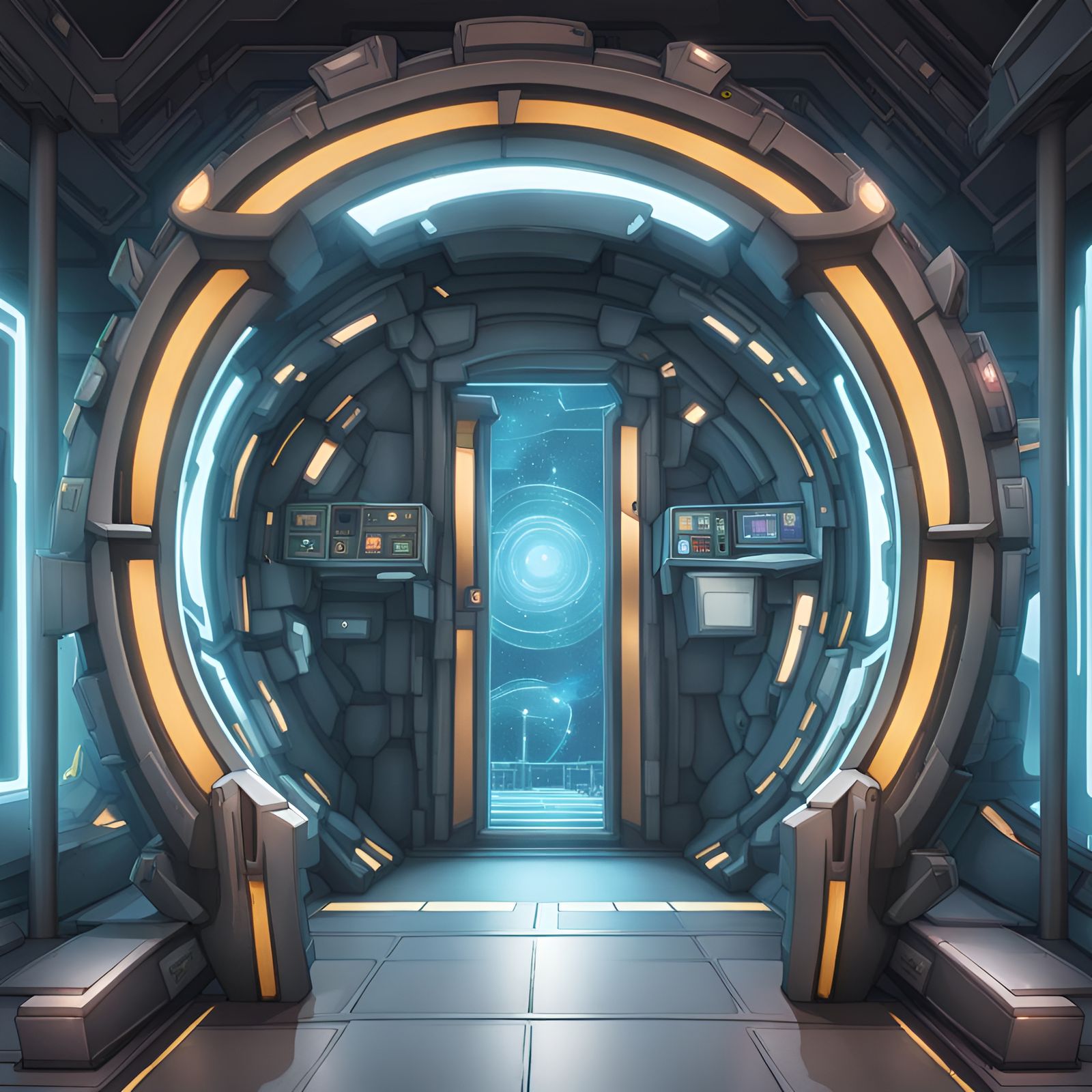 Futuristic Teleport Gate: A Technological Marvel