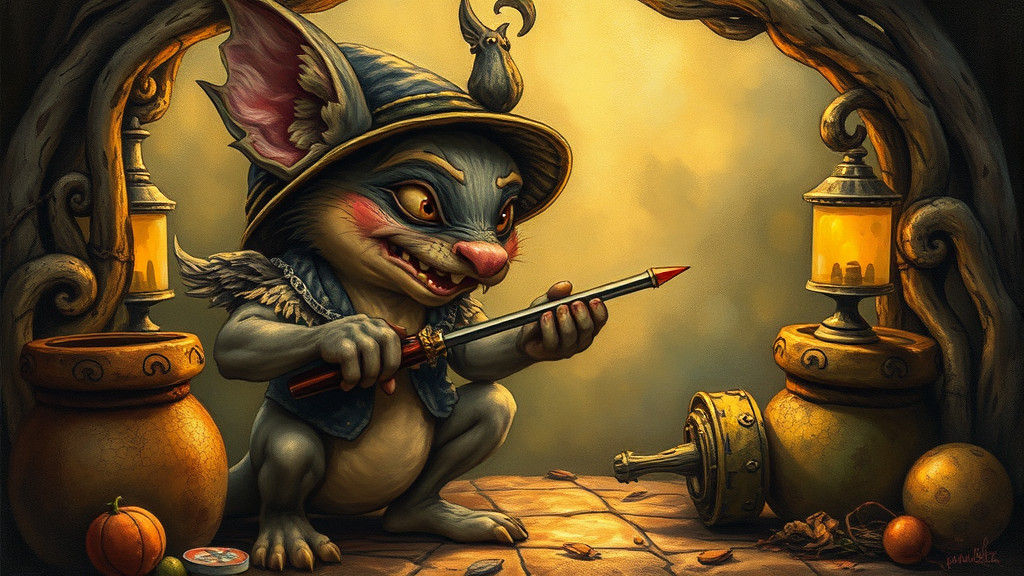 Whimsical Nursery Rhyme Crime Scene in Oil Painting Style