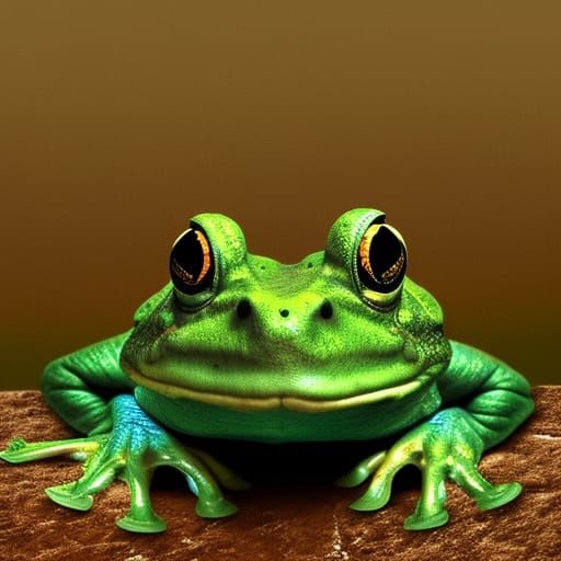 Giant Symmetrical Frog in Detailed Digital Painting