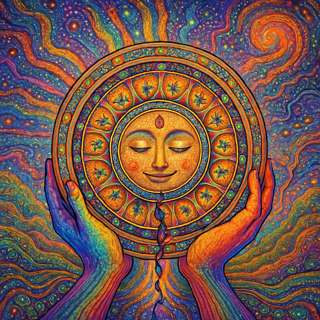 Psychedelic Wheel in Detailed Acid Trip Style