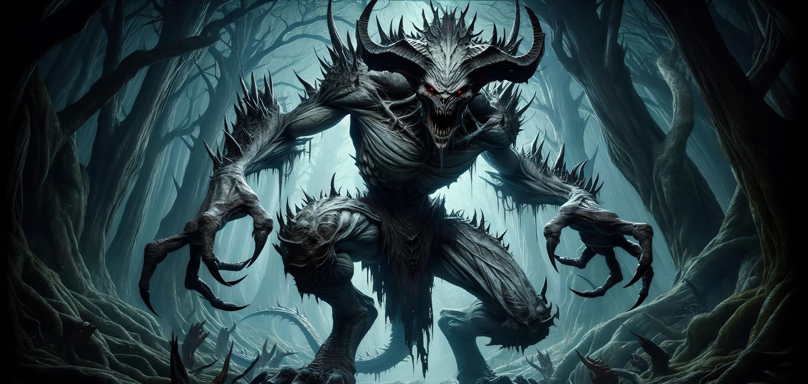 Menacing Demon Nashrou in Cursed Forest