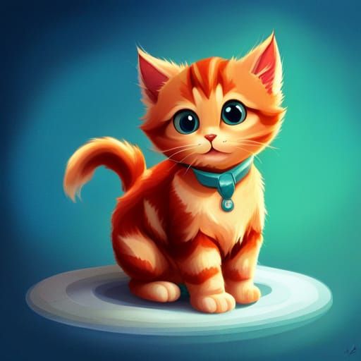 Kitten Superhero in Googie Style