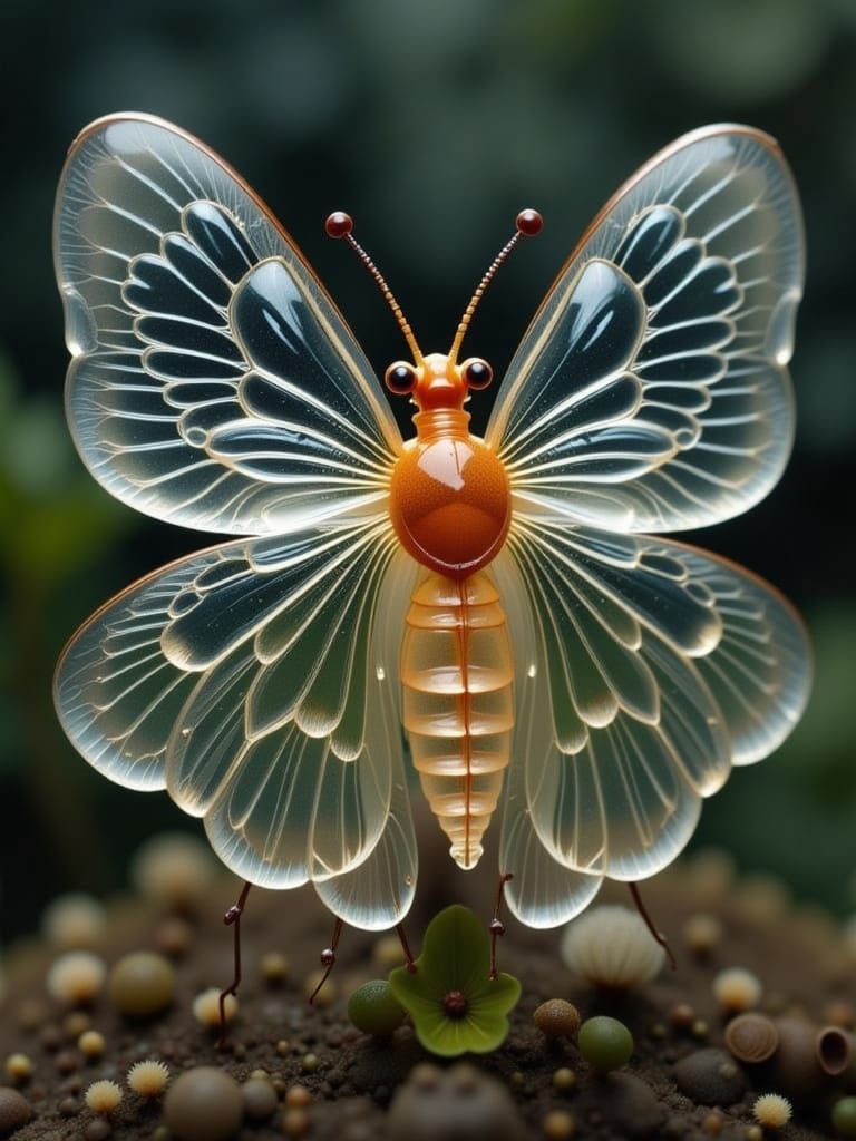 Crystal Cicada in Vibrant Citrus Hues