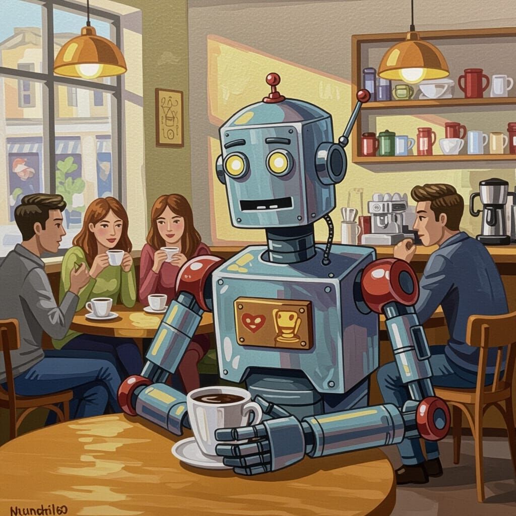 Rejected Robot Comforts Itself with Coffee